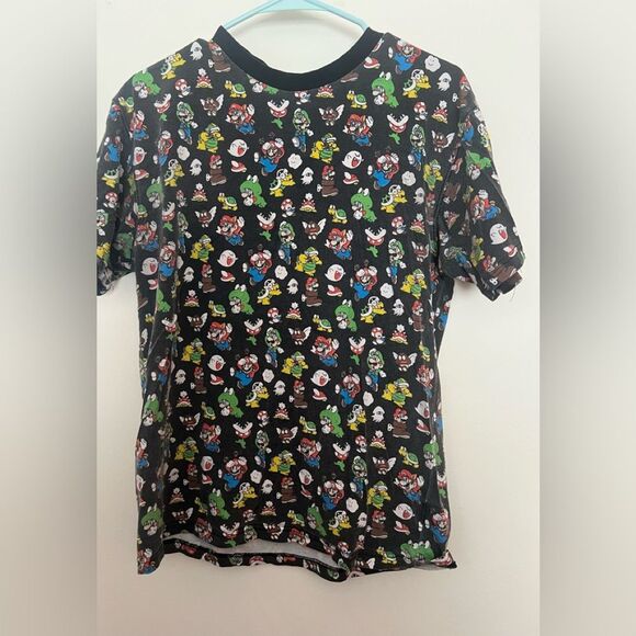 Nintendo Black T-Shirt with Colorful Character Print - Picture 1 of 3